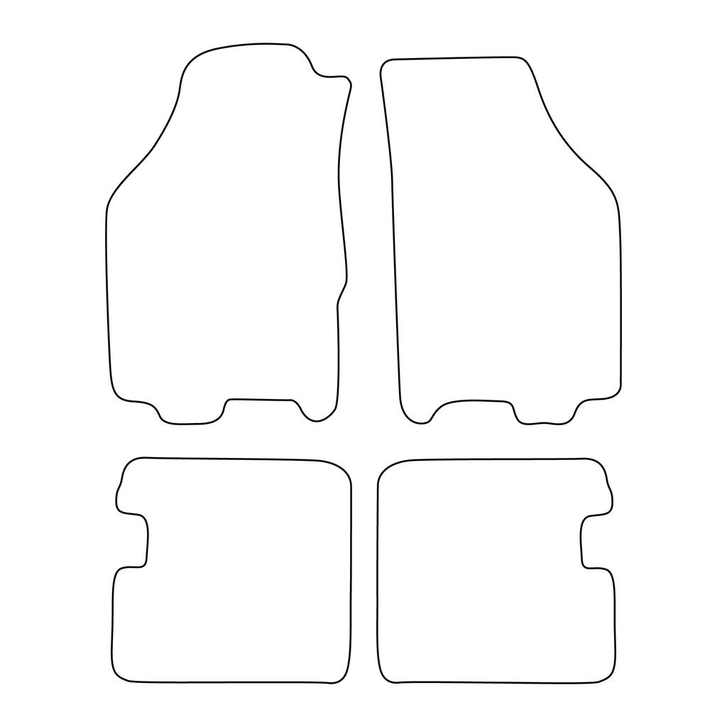 [BLM]FI027 Red - Set of Velour Floor Mats To Fit Lancia Ypsilon II 2003-2011 - Red Trim