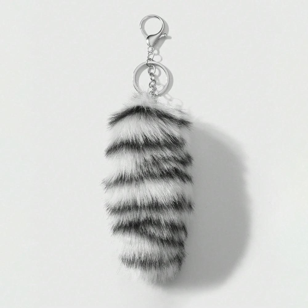 Leopard Print Animals Tail Keychain Hanging Bag Charms Fur Tails Pendant  Jewelry Gifts