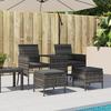 VidaXL 2-seater Garden Sofa with Table and Stools Grey Rattan, Outdoor Sofa, Garden Furniture Set, Patio Furniture, 317627