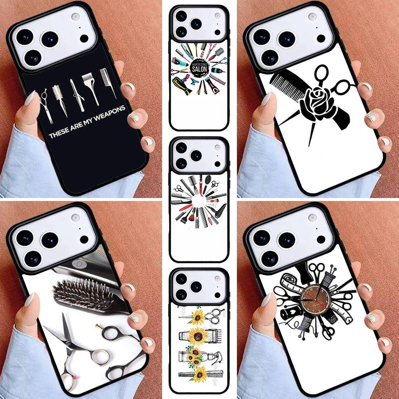 Hair Stylist Tools Phone Case for iPhone 16e 15 14 13 12 17 Pro Max Plus Air 17pro Cover Coque