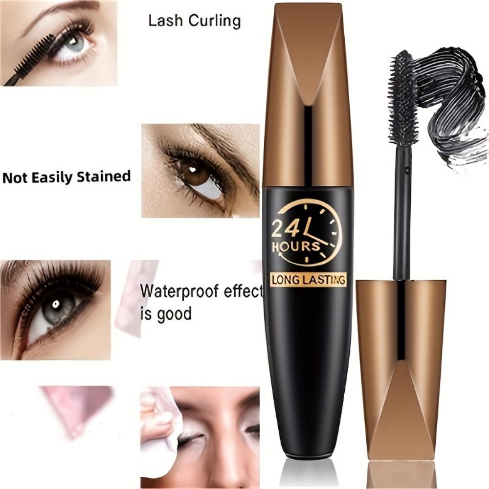 24-Hour L Lasting Waterproof 8D Fiber Mascara - Black, Thick, Curled Eyelash Extension Cosmetics Wear all day