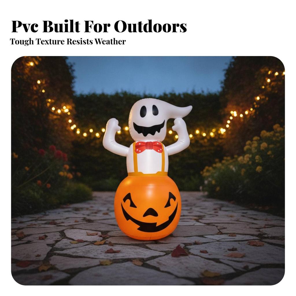 Inflatable Pumpkin Self-Righting Decoración Inflable De Calabaza Iluminado