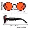 Gothic Style Steampunk Sunglasses Double Spring Temples Round Sunglasses UV400 Protection Men's Eyewear Trendy Punk Sun Glasses