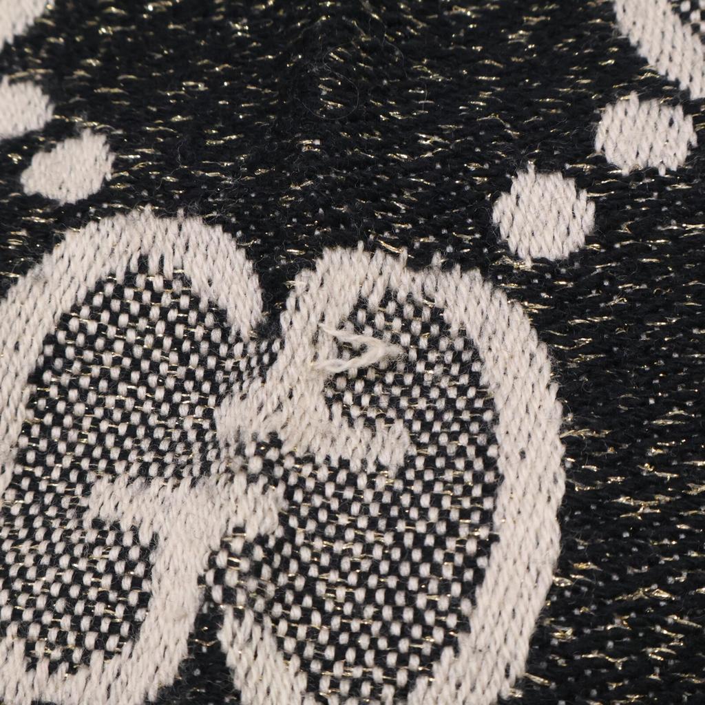 GUCCI 598993 GG glitter jacquard Scarf Black/Ivory/GoldUsed