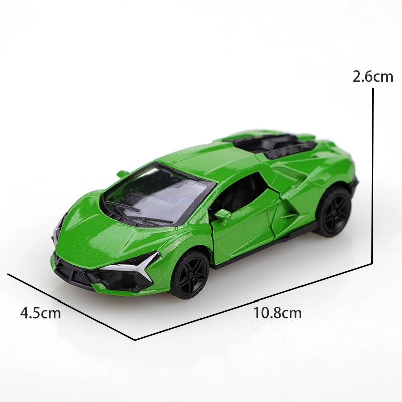 (Bagged) 1:43 Die-cast Metal Car, Imitation SVJ Pull-back Racing Car, Boy's Toy, Three Doors Openable, Small Scale Pocket Car