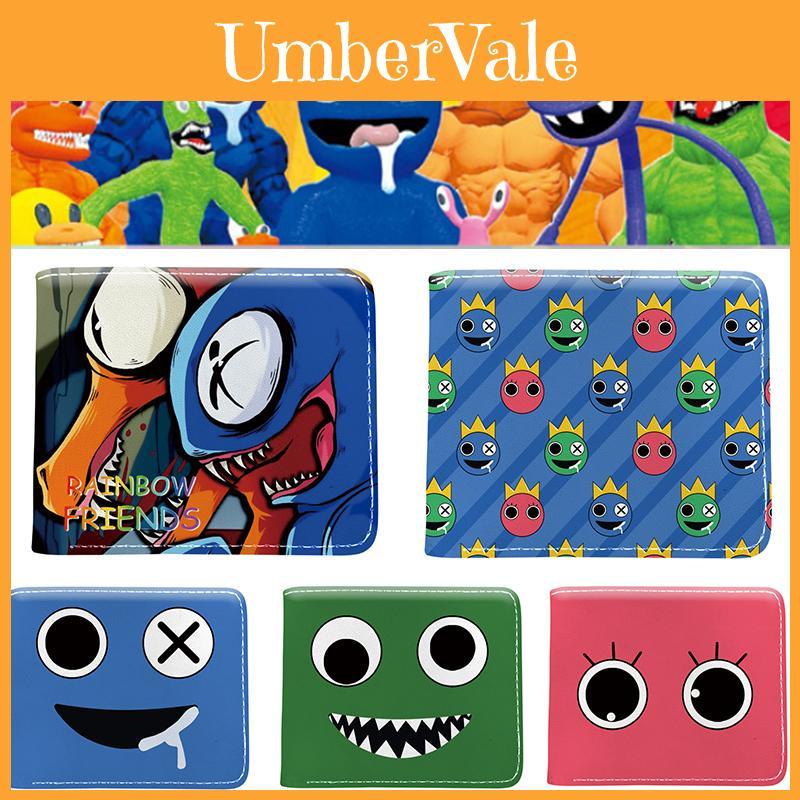 Cute Roblox Rainbow Friends Cartoon Print Bifold Wallet With Zipper Coin Bag
