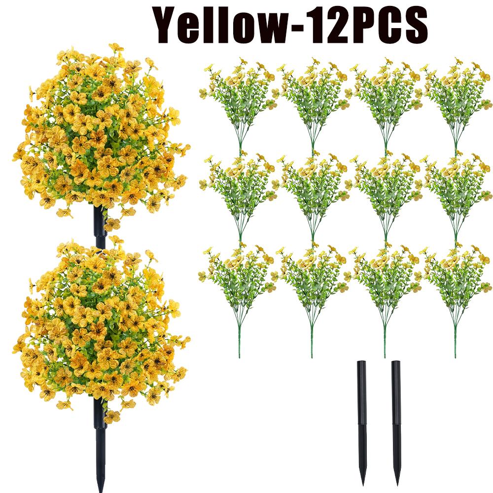 Fake Flowers Outdoor UV Resistant Faux Plants For Outside Yard Wedding Indoor Home Kitchen Farmhouse Decor Artificial Plants