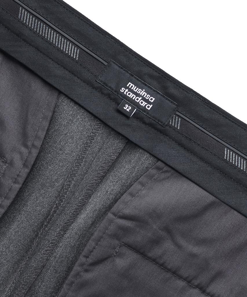 MUSINSA STANDARD Lightweight Wide Hidden Banding Slacks [Medium Gray]