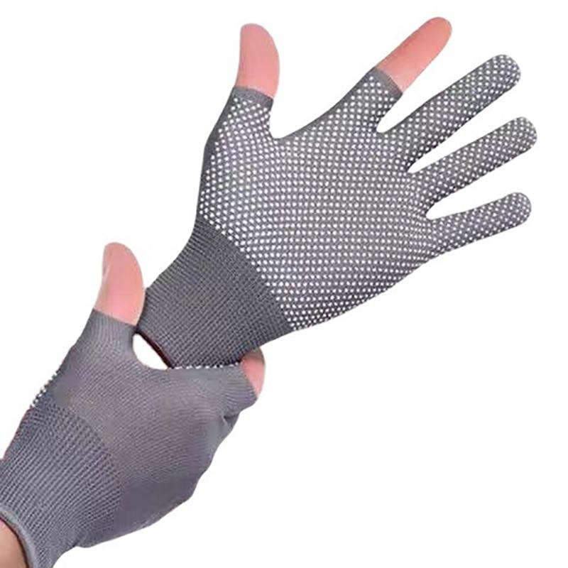 Glue-dot Non-slip Cycling Gloves For Men, Outdoor, Two-finger Touch Screen Thin Gloves Mountaineering Gloves