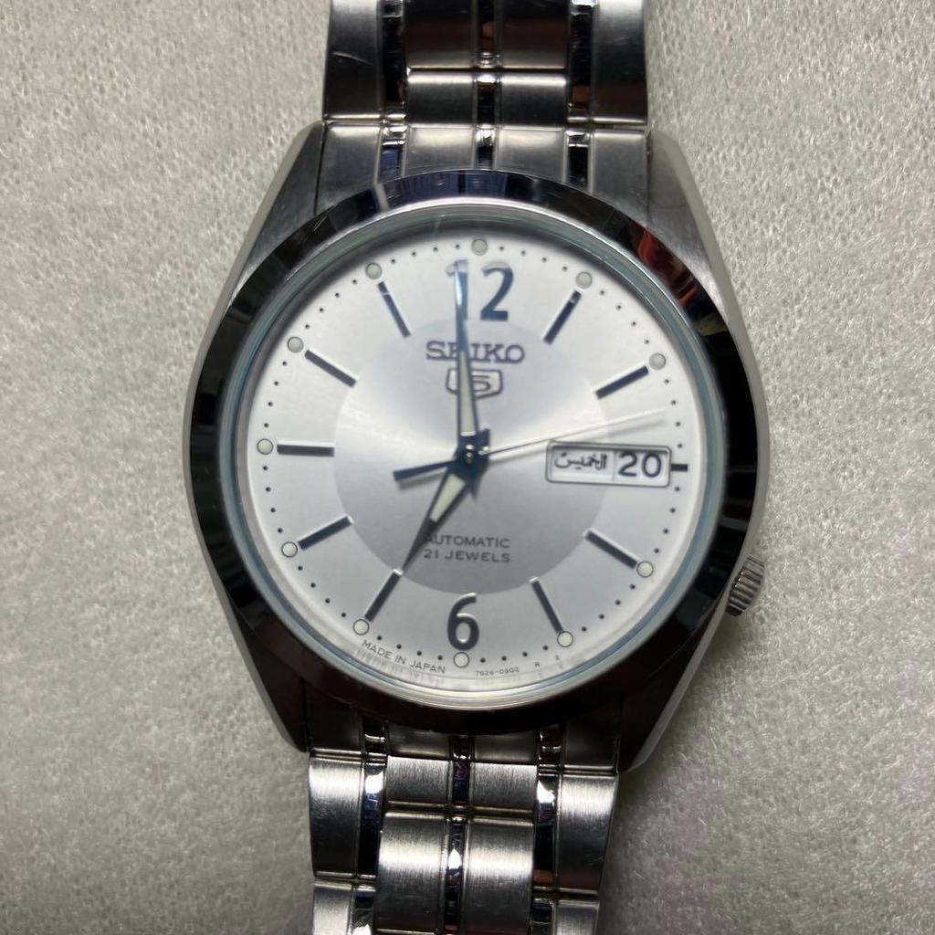Used [Working Item] SEIKO5 7S26-03B0 Back Skeleton English/Arabic Characters