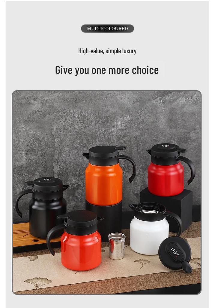 Large Capacity Smart Insulated Tea Brewer - 304 Stainless Steel Stewing Pot for Home or Office Use