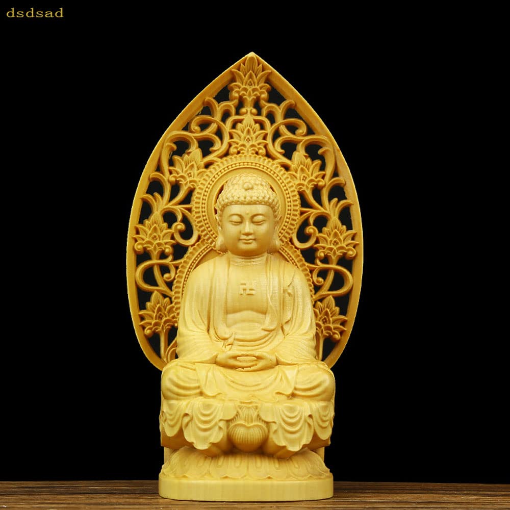 Holz Buddha sitzend Shaka Nyorai Buchsbaum Rinzai Hauptbild für Altar Höhe Breite Tiefe Statue, Statue, (Soto Sekte, Sekte), (gesamt 10cm, 6cm,