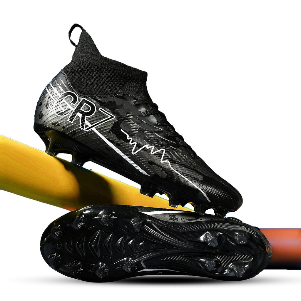 High-top Football Shoes Artificial Turf Leather Feet Male and Female Adolescent Students Training Sports Shoes Shoes Wholesale