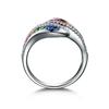Elegant  New Trendy Ladies White  Filled Multicolor Rainbow AAA Zircon Wedding Engagement Rings Zircon Whole Sale