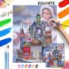 Oil Painting Beauty and the Beast Castle Winter Art Handmade Diy Painting Home Decoration Gift