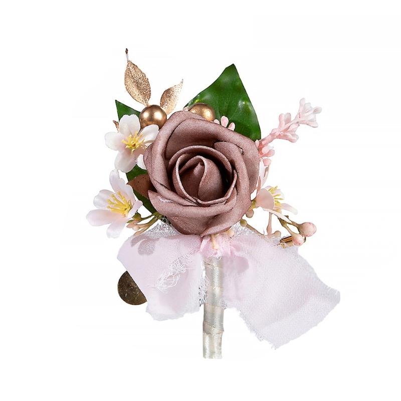 Elegant Artificial Flower Rose Corsage Romantics Couple Wedding Boutonnieres Perfect For Formal Ceremonies