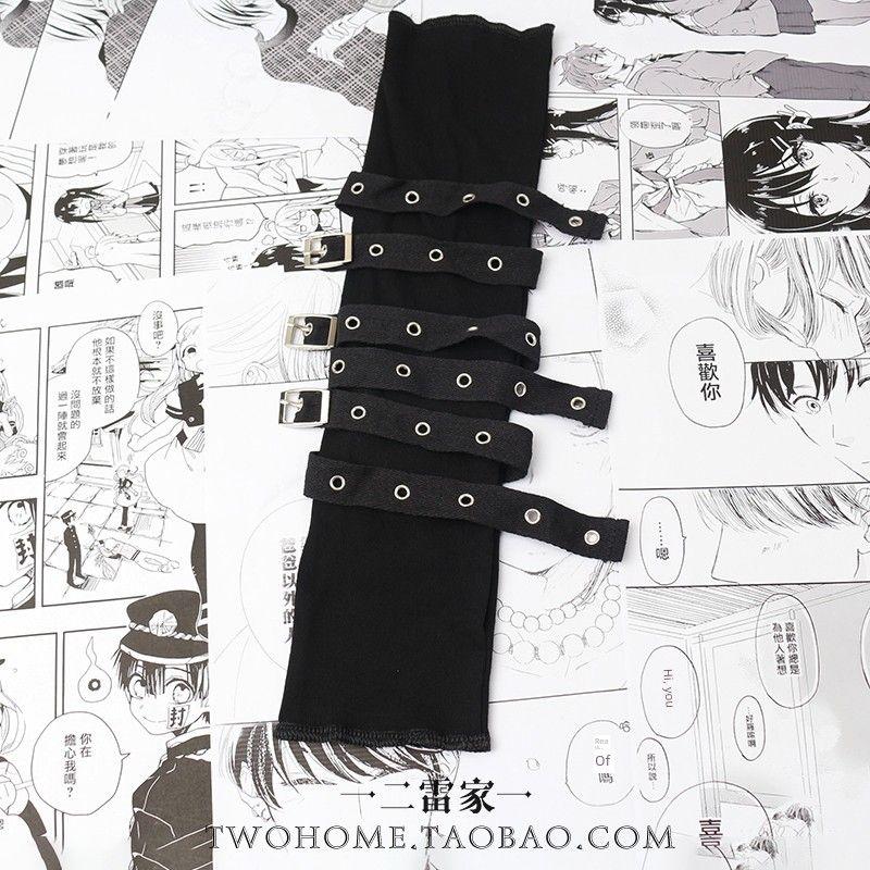 

Black Rivet Cloth Strap Wrist Strap Lengthened Arm Sleeve Stylish Sexy Locomotive Style Fingerless Oversleeves Cool Earth Black/Left hand single All yards
