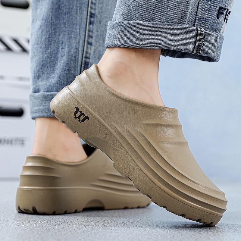 Fashion Summer Men's Shoes Anti Slip Indoor Kitchen Work Lightweight Waterproof New Fashion Garden Shoes Anti Slip Beach Shoes 39-48