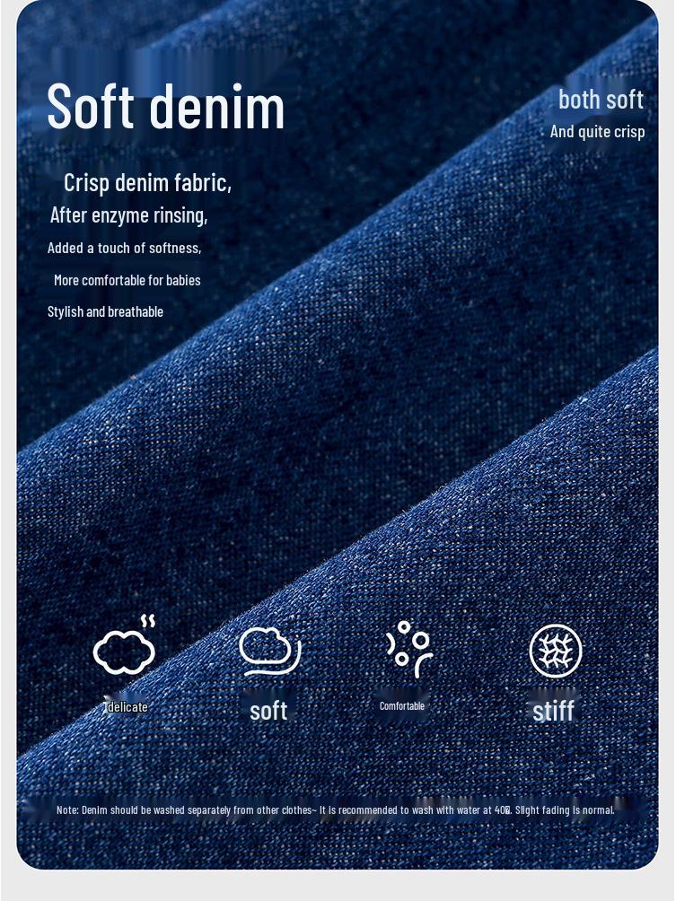 Soft Denim Cotton Boys' Shirt Jacket, Autumn/Spring 2026 Style, Children's Long-Sleeved Top