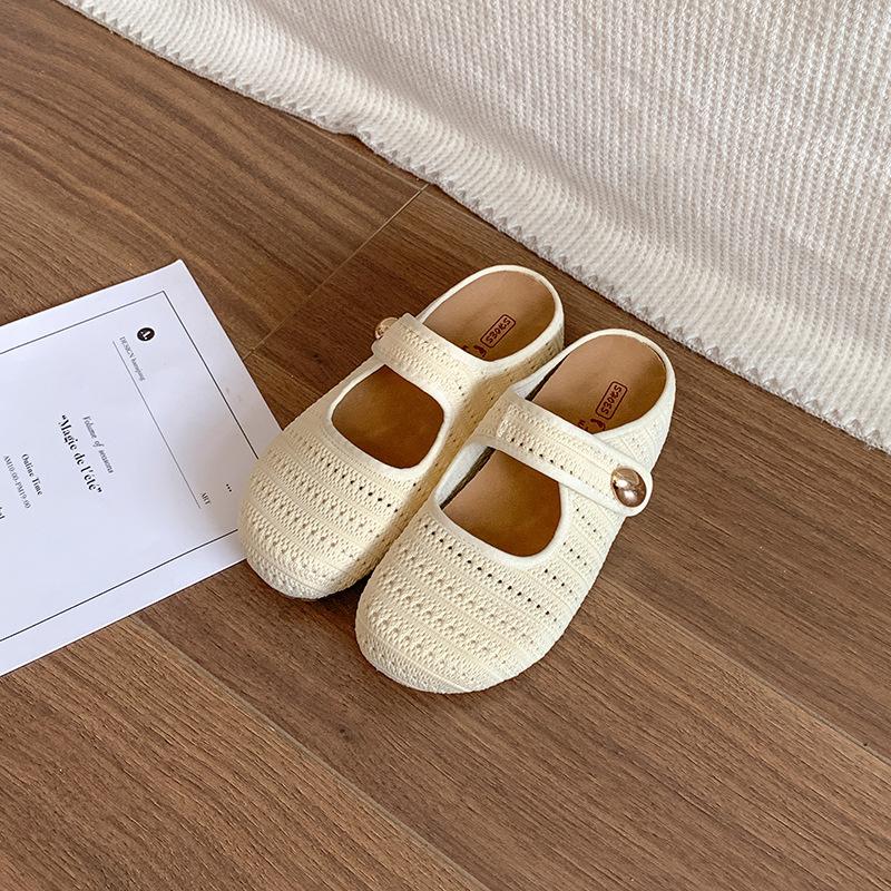 Lightweight and fashionable white retro bag head thick-soled slippers women's summer wear 2025 new versatile height-enhancing cool slippers