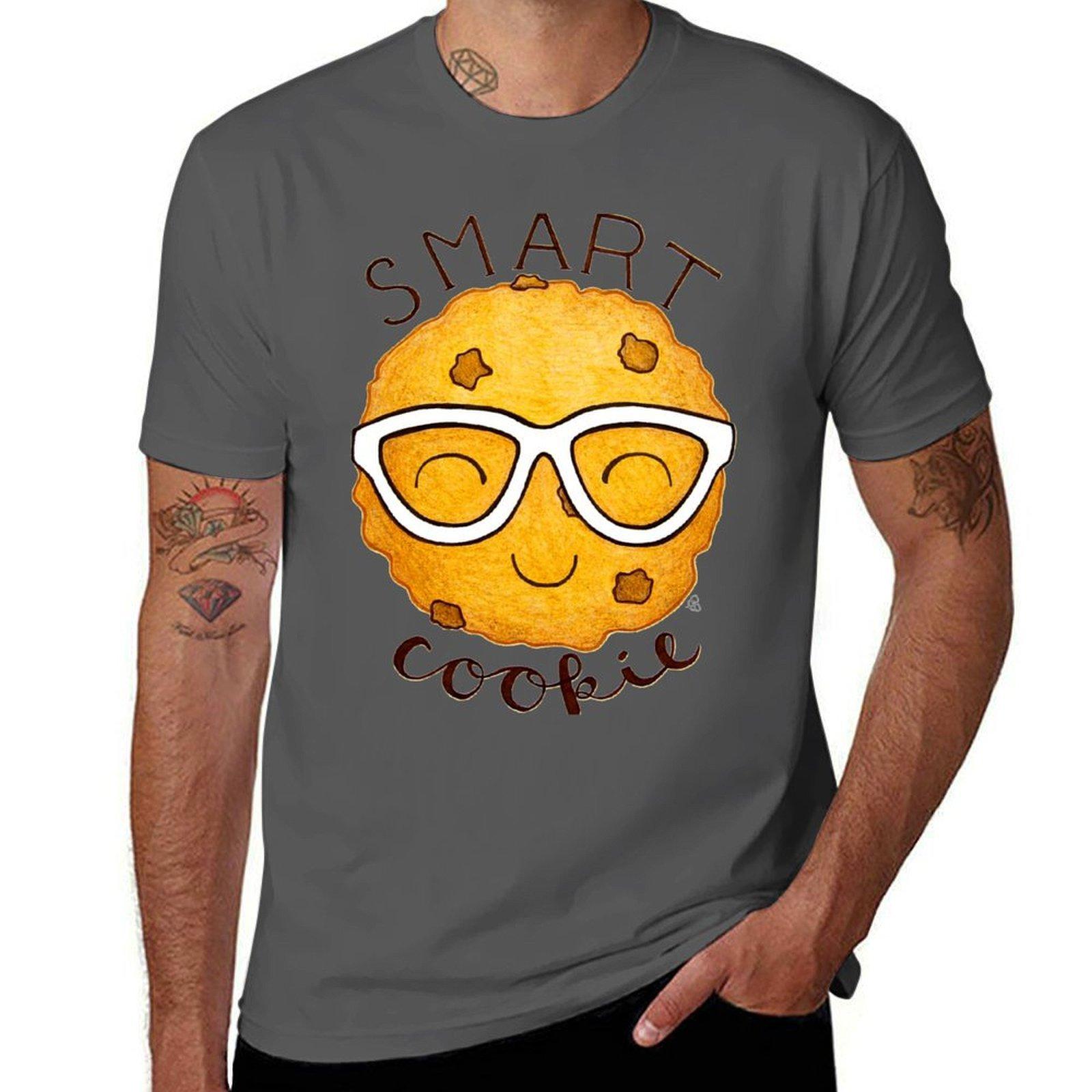 

Smart Cookie - A Clever Chocolate Chip Cookie Wearing Glasses T-Shirt t shirt man luxury t shirts designer T-Shirt 4XL