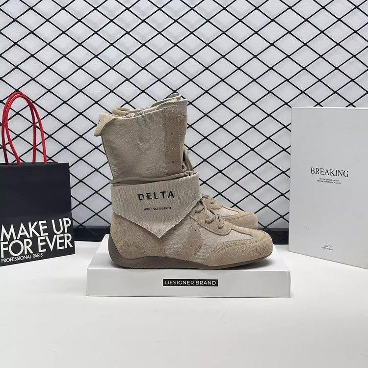 2025 new thick-soled short boots women's summer outer wear medium tube Martin boots retro inner height increase wasteland wind tooling boots women