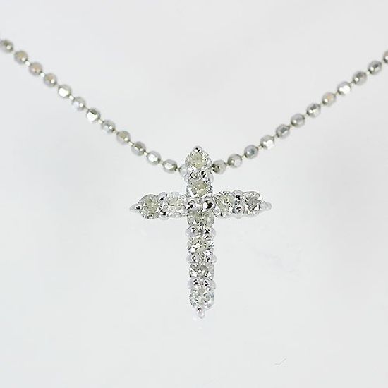 900 Platin Diamant Kreuzanhänger SV925 Halskette [KASHIMA] 0,2 ct