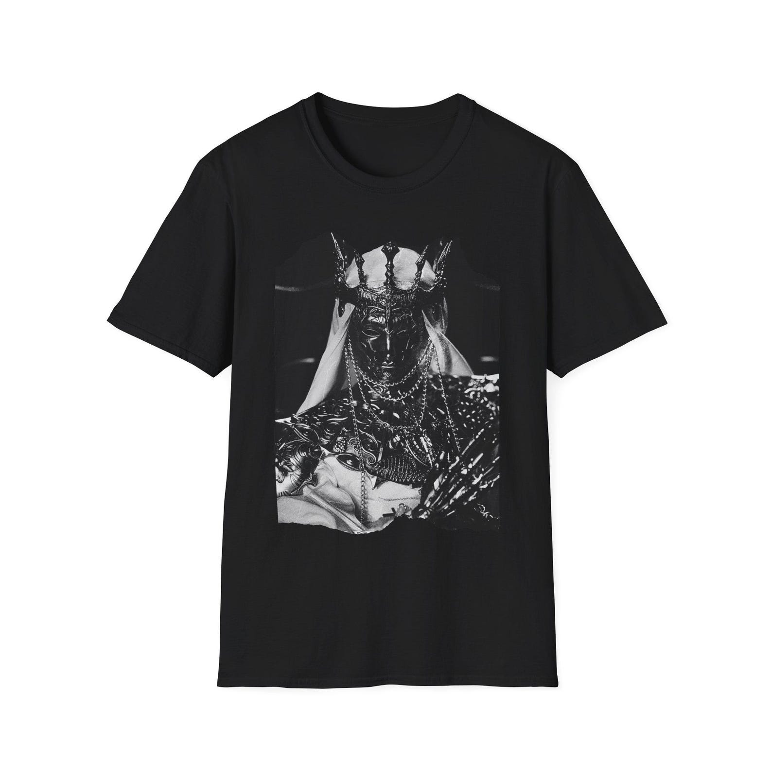 Horned Demon Illustration T-Shirt | Gothic Horror Graphic Tee 4XL