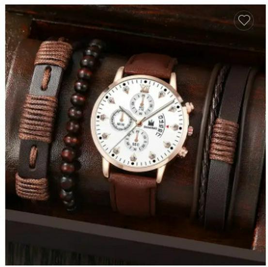 Men's 3-Piece Business Gift Set: Watch, Bracelet, and Necklace for Holidays or Birthdays