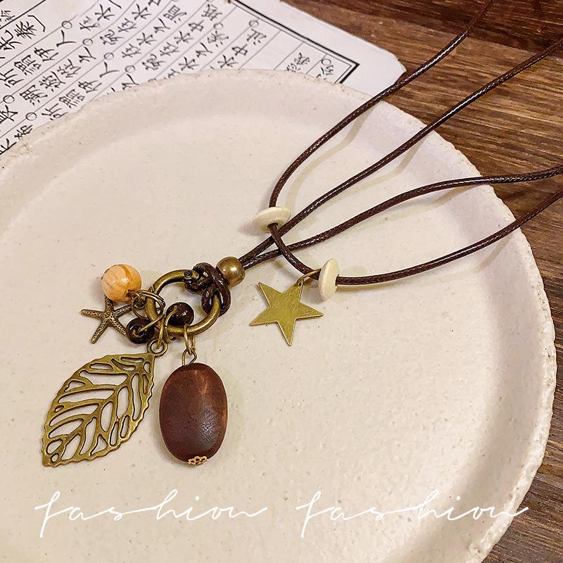 Colier Etnic Stil Ghioc de Stejar: Accesoriu de îmbrăcăminte unisex din bumbac și in țesut manual