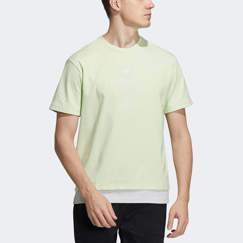 Adidas St Gfxrlx Tee Sport Casual Round Neck Layered Look Short Sleeve T-Shirt Men Tops Acid-Lime-Green HE9923