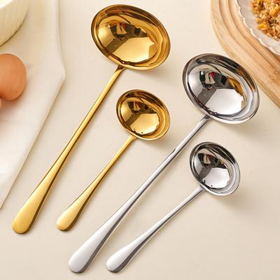 Stainless Steel Spoon Large Hot Pot Soup Ladle Ramen Noodles Scoop Long Handle Tablespoon Kitchen Utensil
