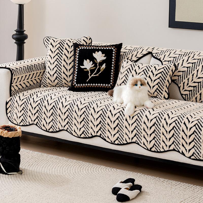 1PC Fall/Winter Soft Sofa Cushion Sofa Cover Slipcover, Suitable for 1-4 Seater and Split Sofa - The Perfect Home Decor Gift, Retro Style