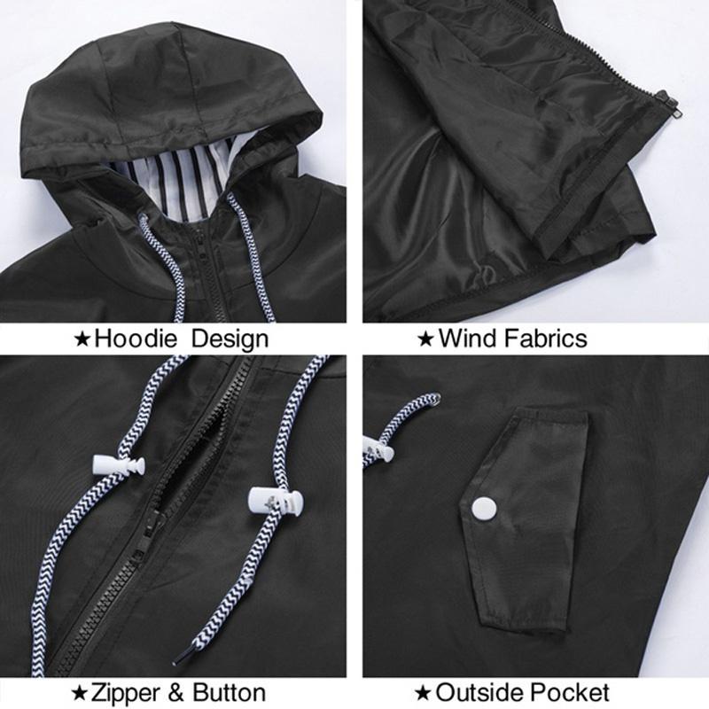 Women Outdoor Waterproof Rain Jacket Casual Loose Hooded Windproof Windbreaker Climbing Jackets Coat for All Seasons