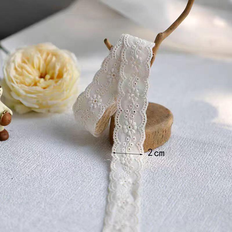 2 meter Blå Rosa Blomster Kant Broderi Blonder Bånd Kjole Klær Sy Tilbehør