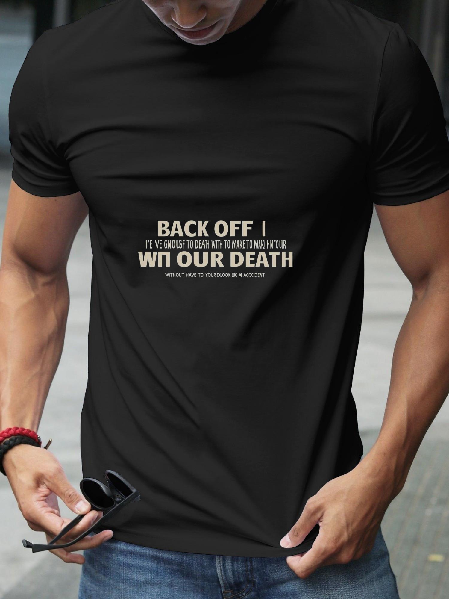 bold black and white graphic T-shirt S