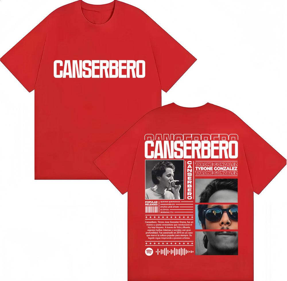 Rapper Canserbero Album Tour Print T Shirts Men Women Hip Hop Pop Music Vintage Tshirt Oversized Soft Cotton T Shirt Streetwear
