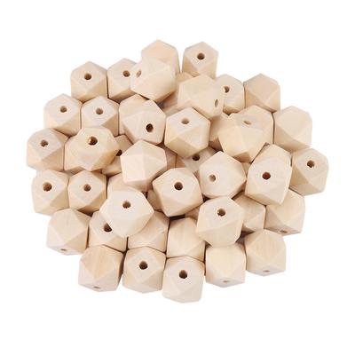 50 Stück Unfertige Geometrische Polyeder Facettierte Holzperlen DIY Zubehör 20mm