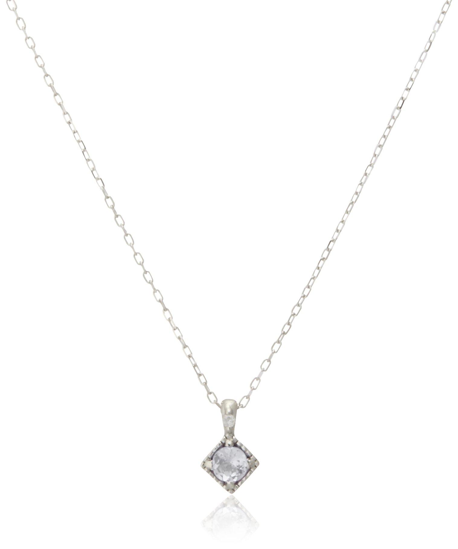 

Candy K10 White Gold Blue Square Necklace [Candy] MoonstoneDiamond