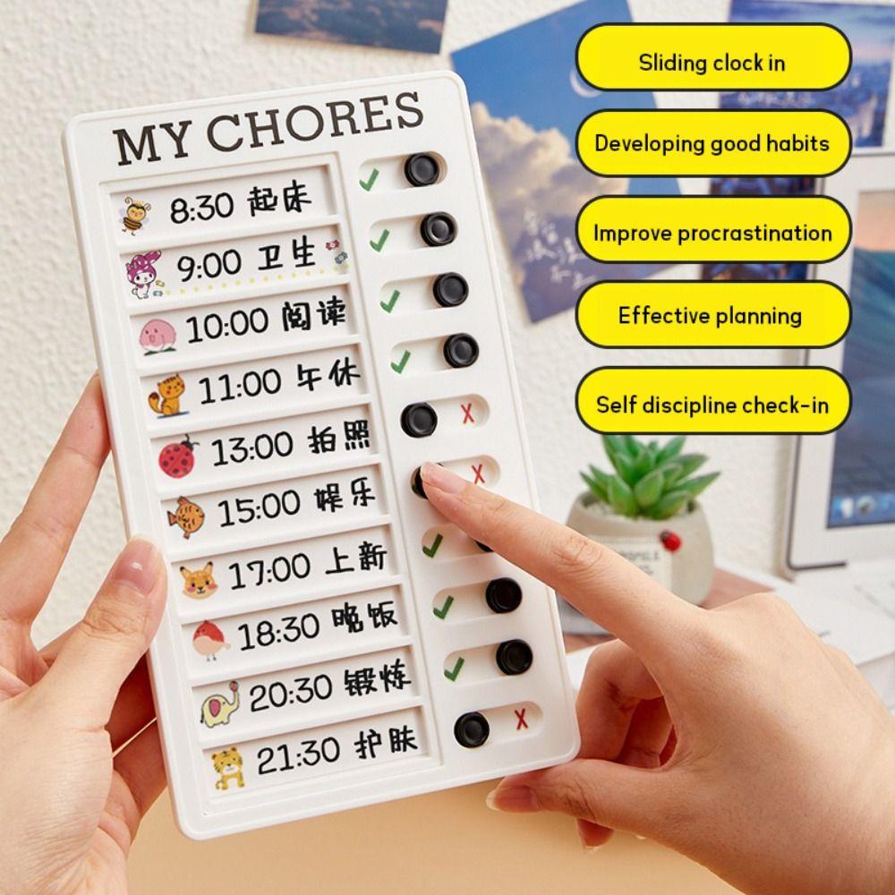 Plastic Daily Planner Memo Detachable Chores Chart Multi Purpose Self-discipline Checklist