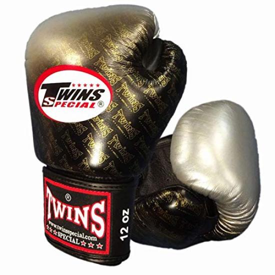 

Twins Boxing Gloves Genuine Leather TW1 Silver 16oz