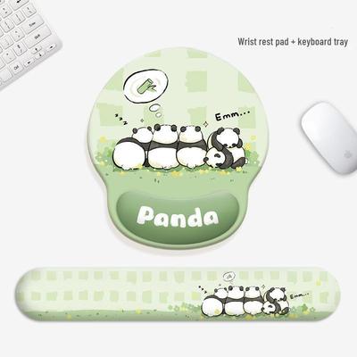 Alfombrilla de Ratón con Soporte para Muñeca de Panda con Espuma de Memoria - Protección de Muñeca para Oficina de Mujer