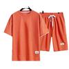 Men's Korean Style Summer Casual Waffle Knit 2-Piece Set: T-Shirt + Shorts