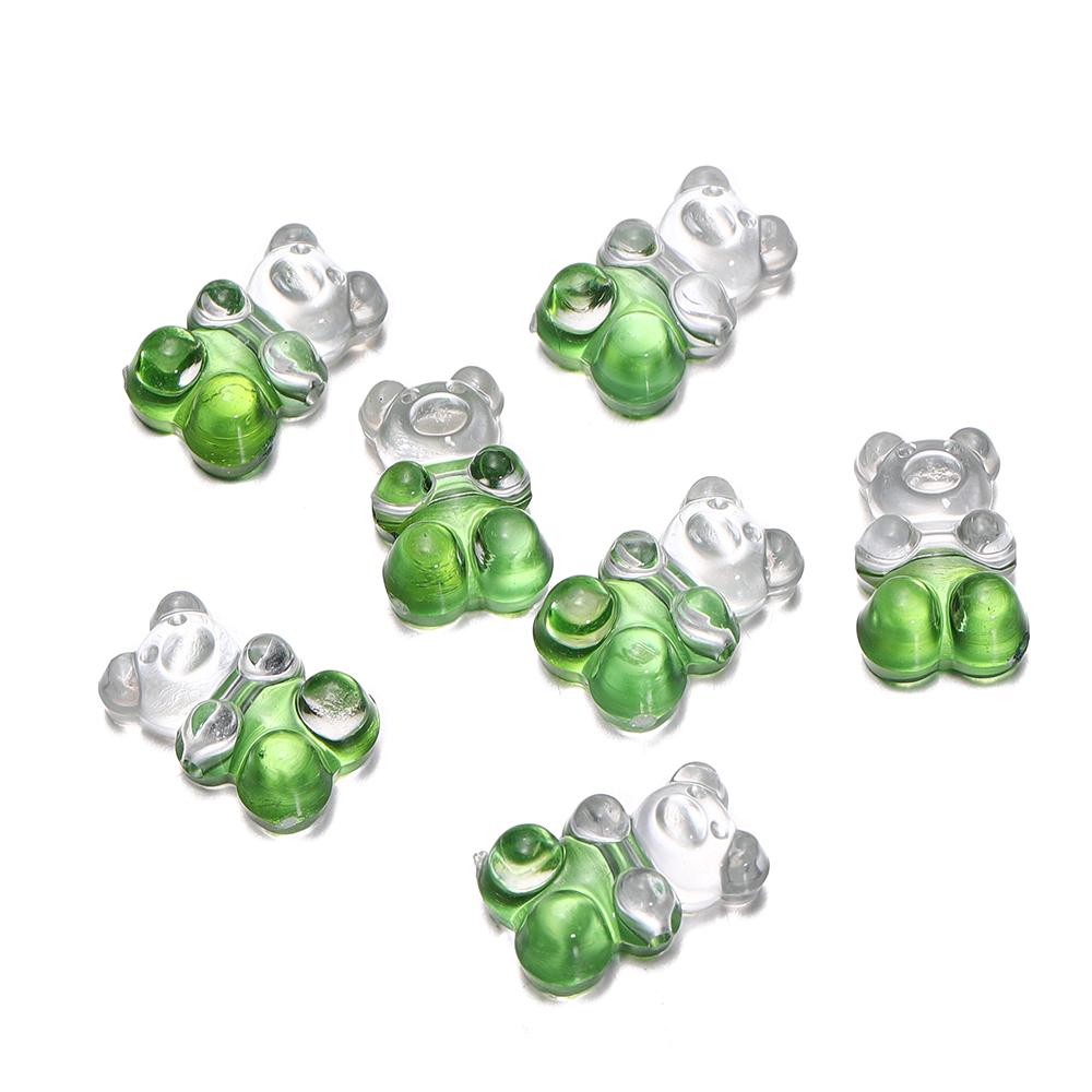 5Pcs/lot Colorful Acrylic Bear Bead Metal Color Spacer Loose Bead for Necklace Bracelet Earrings Jewelry Making Supplies