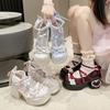 Ele Lace Princ Shoes Mary Janes Round Toe Women's Faion Single Shoes Casual Synthetic Leather Lined Rubber Outsole