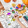 Thanksgiving Coloring Placemats 16PCS 14''x11'' Fall Thanksgiving Placemats for Kids to Color Thanks Giving Paper Table Mats Disposable Place Mats