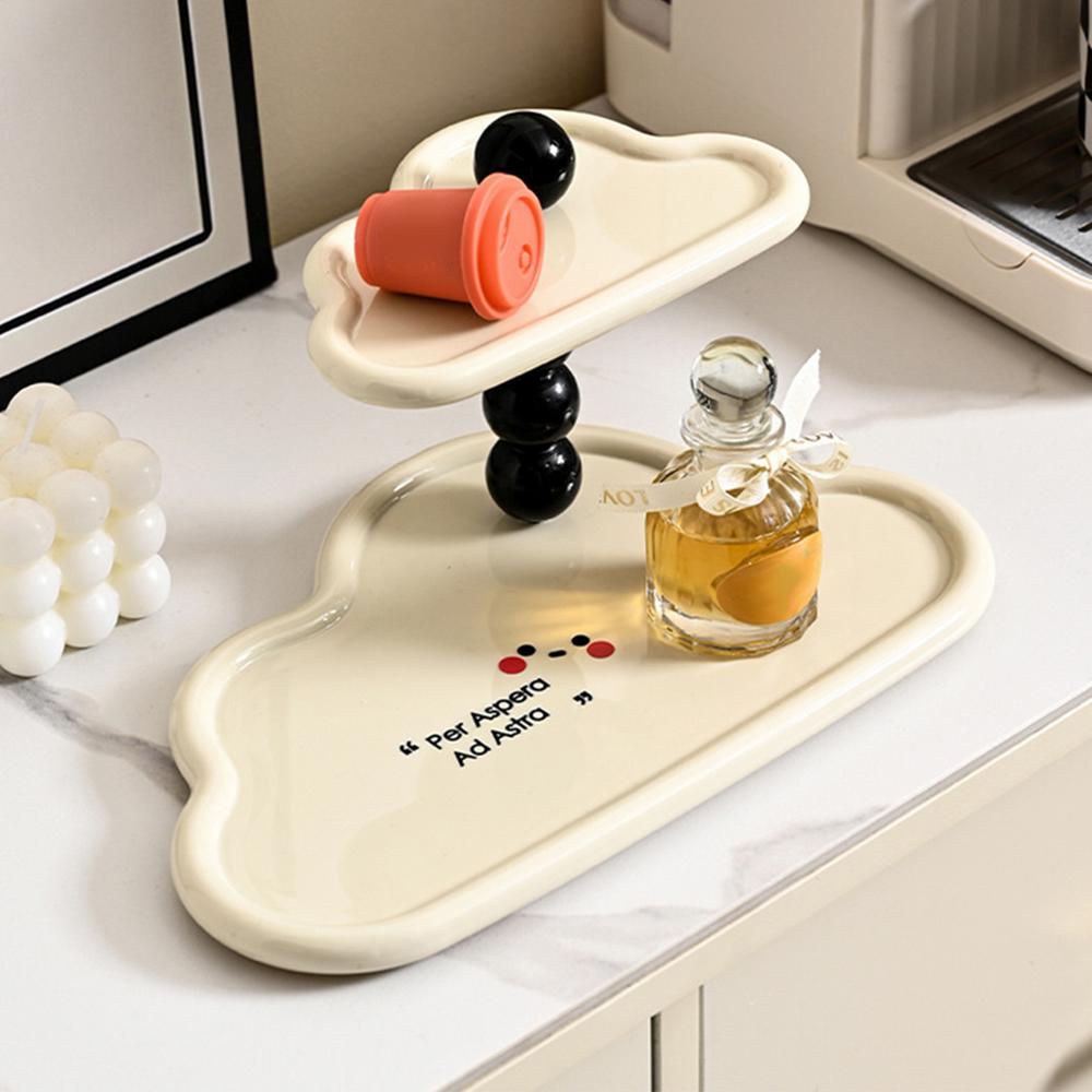 

Halloween ghost key rack multifunctional double-layer entrance key storage tray for home holiday desktop decoration