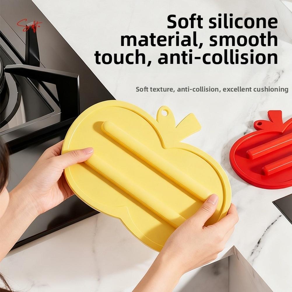 For Countertops Heatproof Coaster Pot Lid Mat For Kitchen Cream Yellow Soft Silicone Material Prevents Scratches