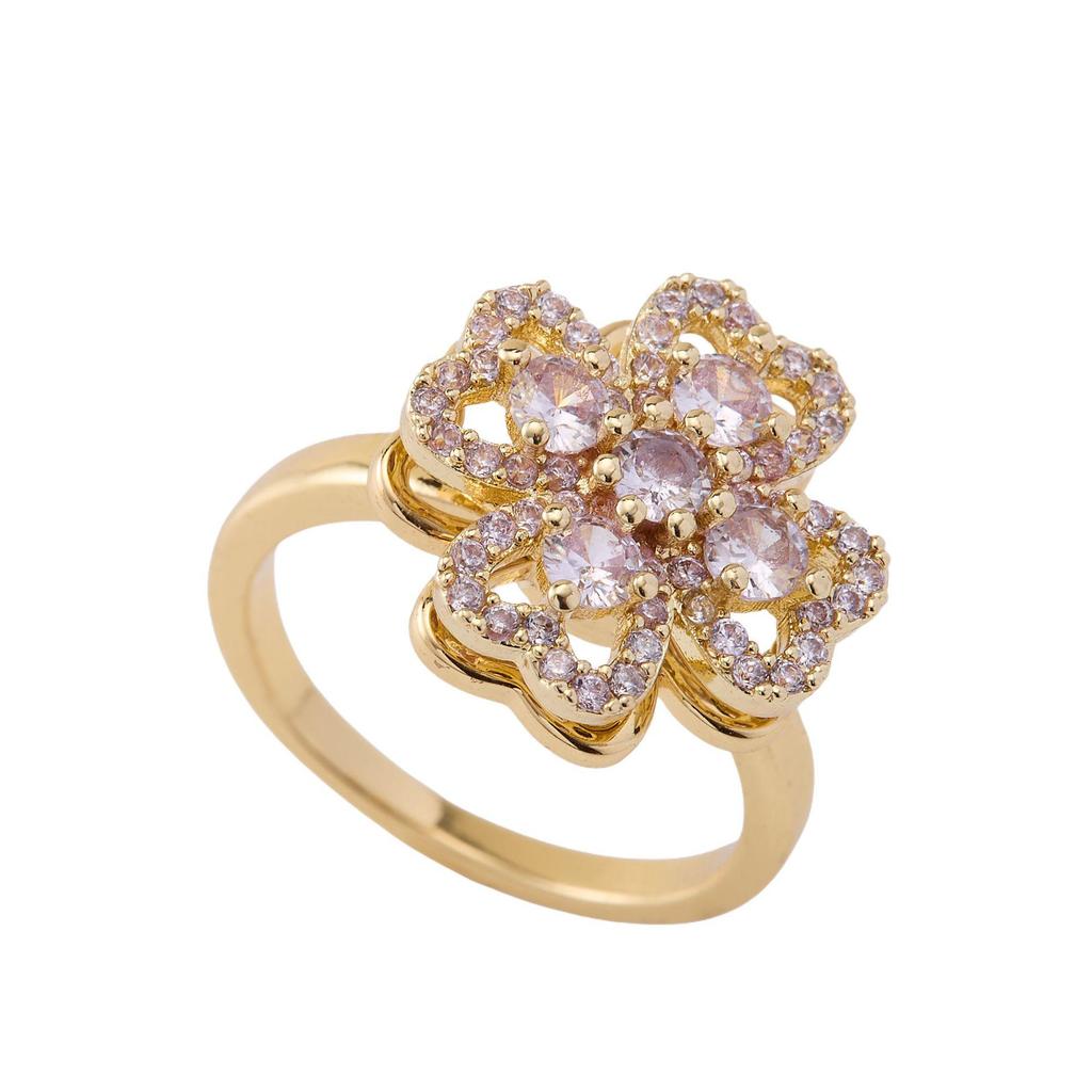 Luxury Rotatable Zircon Index Ring for Women with Personality