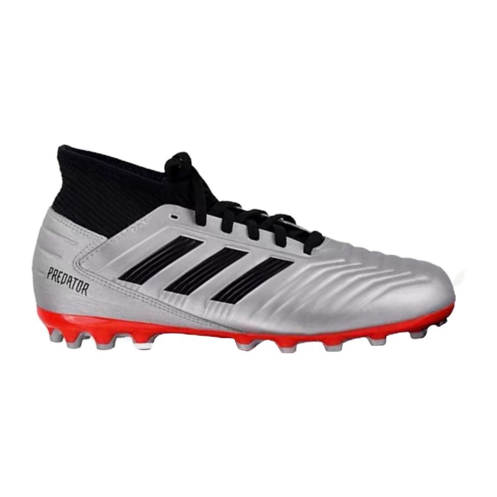 Adidas 19.3 AG Comfortable Durable Low-Top Kids Soccer Shoes Kids Soccer Shoes Silver Black G25798